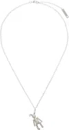 Ambush Teddy Bear Charm Necklace In White
