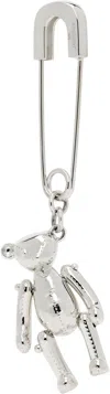 Ambush Teddy Bear Charm Single Earring In White