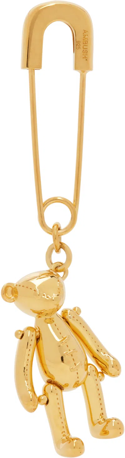 Ambush Teddy Bear Charm Single Earring In 07 Gold