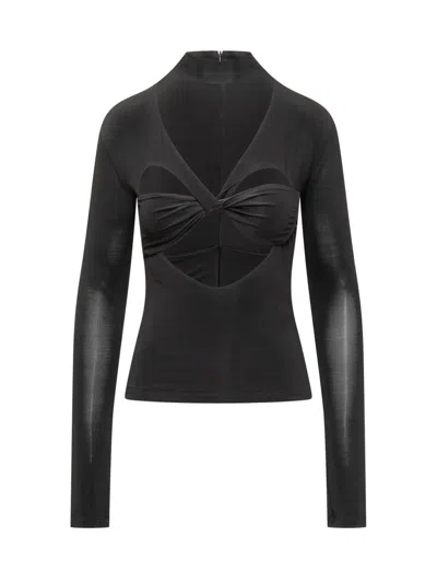 Ambush Top Heart Turtle Neck In Black