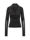 Ambush Long Sleeved Halterneck Top With Cut-out Details In Black