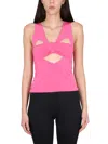 Ambush Cut Out Sleeveless V-neck Top In Pink