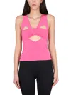 Ambush Cut Out Sleeveless V-neck Top In Pink