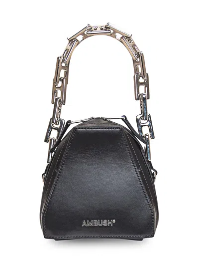 Ambush Tri Logo Plaque Small Crossbody Bag In Black