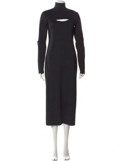 Pre-owned Ambush Turtleneck Long Dress In Black