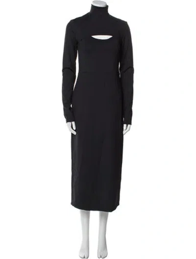 Pre-owned Ambush Turtleneck Long Dress In Blue