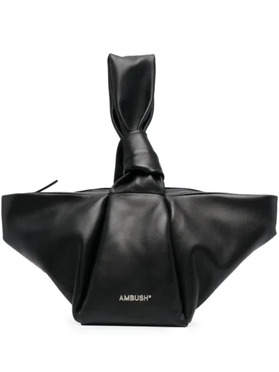 Ambush Twist Knot-detail Tote In Black