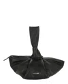Ambush Twist Top Leather Clutch In Black