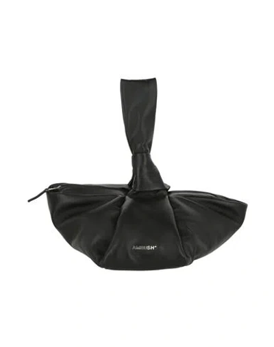 Ambush Twist Top Leather Handle Bag Woman Handbag Black Size - Lambskin