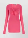 Ambush V-neck Cut-out Mini Dress In Stretch Viscose In Pink