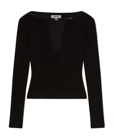AMBUSH AMBUSH V-NECK JERSEY TOP
