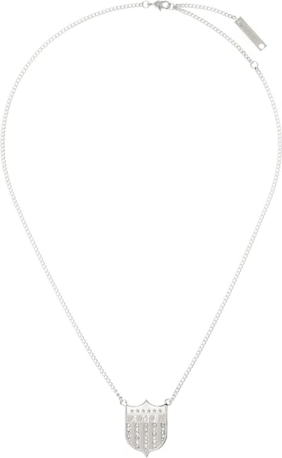 Ambush Varsity Shield Charm Necklace In White