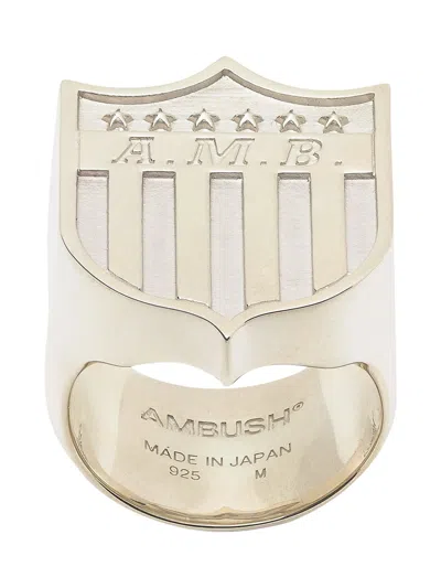 Ambush Varsity Shield Ring In Silver