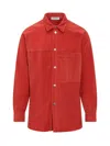 Ambush Button-up Corduroy Overshirt In Red