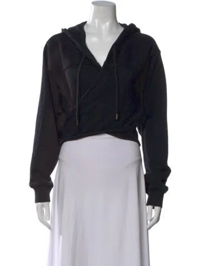 Pre-owned Ambush V-neck Long Sleeve Hoodie In Black