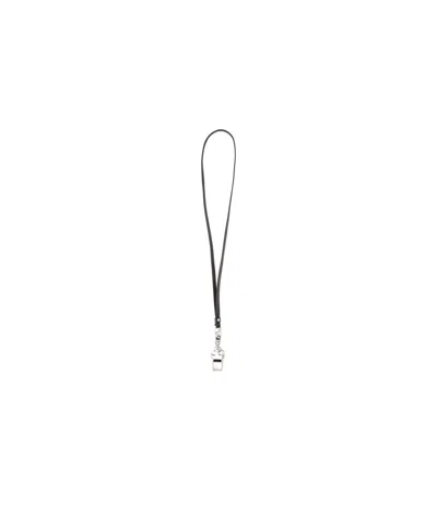 Ambush Whistle Leather Necklace In Black