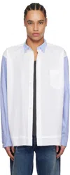 Ambush White & Blue Layered Shirt In White