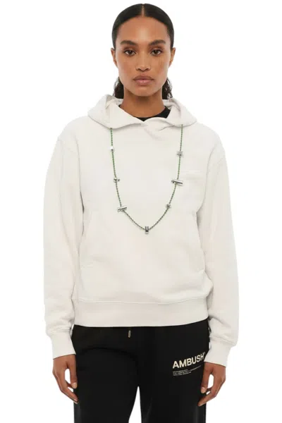 AMBUSH WHITE SOLID HOOD SWEATSHIRT
