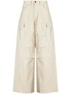 Ambush Wide-leg Cargo Trousers In Stone No Color