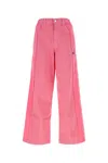 Ambush Elastic Waist Wide-leg Cotton Trousers In Pink