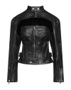 Ambush Woman Jacket Black Size 1 Soft Leather In Black