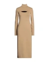 Ambush Woman Midi Dress Camel Size S Polyamide, Elastane In Beige