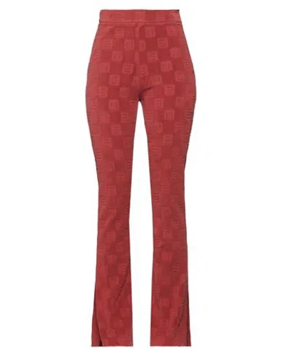 Ambush Woman Pants Rust Size S Cotton, Polyamide In Red