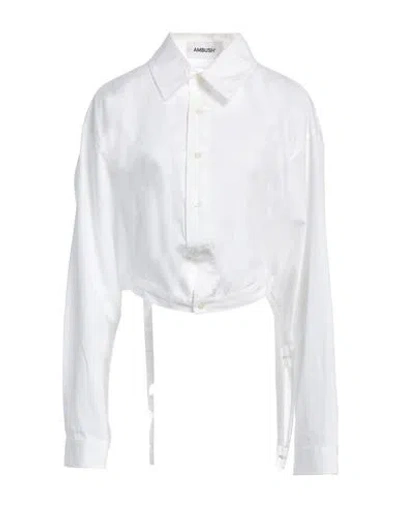Ambush Woman Shirt White Size 4 Cotton In Brown