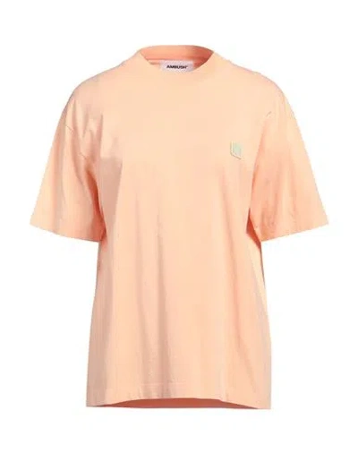 Ambush Woman T-shirt Apricot Size Xs Cotton, Polyester In Orange