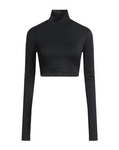 Ambush Woman T-shirt Black Size M Polyester, Elastane