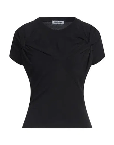 Ambush Woman T-shirt Black Size M Viscose, Polyamide