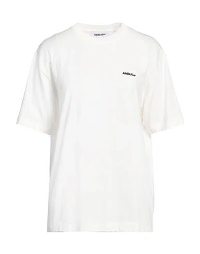 Ambush Woman T-shirt Cream Size S Cotton, Polyester In White