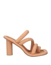 Ambush Woman Thong Sandal Light Brown Size 8 Leather In Beige