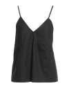 Ambush Woman Top Black Size 4 Linen, Polyurethane, Cotton