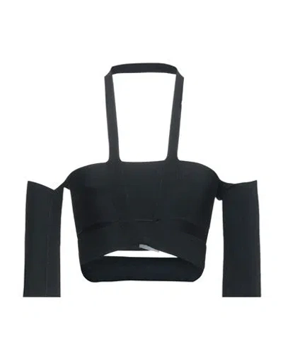 Ambush Woman Top Black Size Xs Viscose, Polyester, Polyamide, Elastane