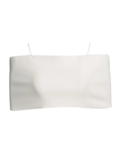 Ambush Woman Top Ivory Size Xs Viscose, Polyethylene In White