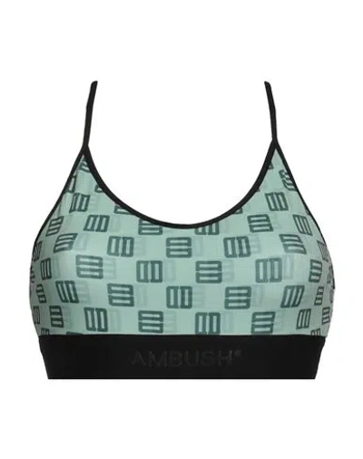 Ambush Woman Top Sage Green Size M Polyamide, Elastane, Polyester