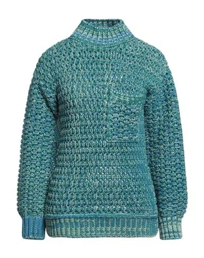 Ambush Woman Turtleneck Green Size Xxs Cotton, Nylon