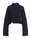 Ambush Distressed-finish Virgin Wool Jumper In Navy Blue