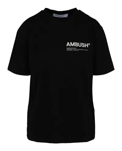 Pre-owned Ambush Women's  Jersey Workshop T-shirt In Black