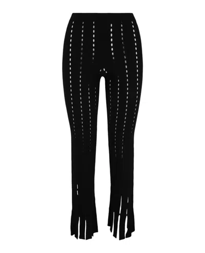 Pre-owned Ambush Women's  Knitted Cutout Pants In Black