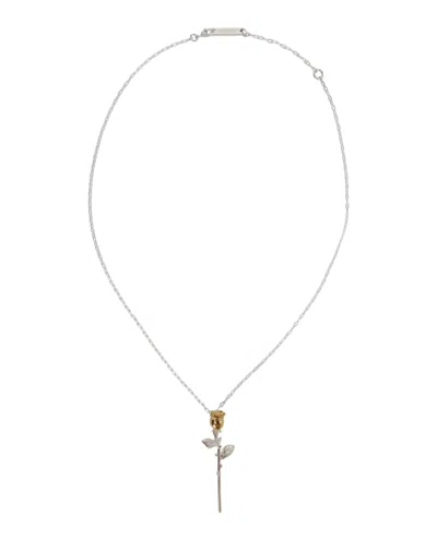 Pre-owned Ambush Women's  Rose Charm Necklace In Silver