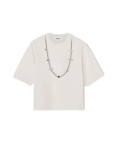 Pre-owned Ambush Women's  Stoppers T-shirt In Cloud Dancer