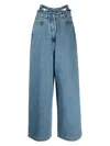 Ambush Waist-belt Wide-leg Jeans In Blue