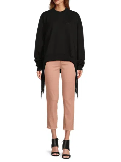 Ambush Women's Drop Shoulder High Low Sweatshirt In Black