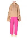 Ambush Poncho Sweatshirt With Embroidered Logo In Beige
