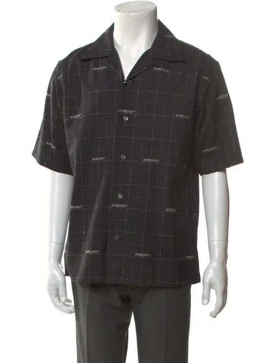 Pre-owned Ambush Wool Graphic Print Shirt In Black