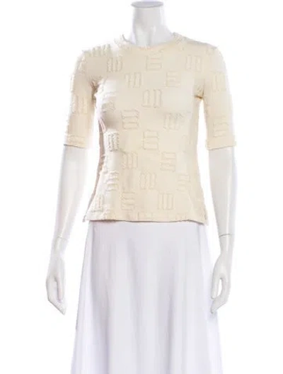 Pre-owned Ambush Wool Graphic Print Top In Yellow