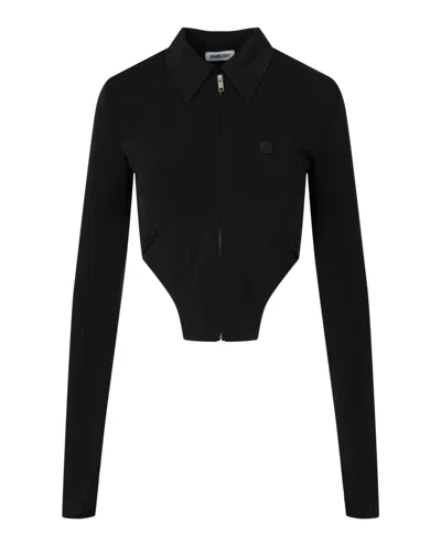 Ambush Zip Up Cropped Top In Black