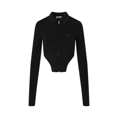 Pre-owned Ambush Zip Up Cropped Top 'black/white' | Women's Size S